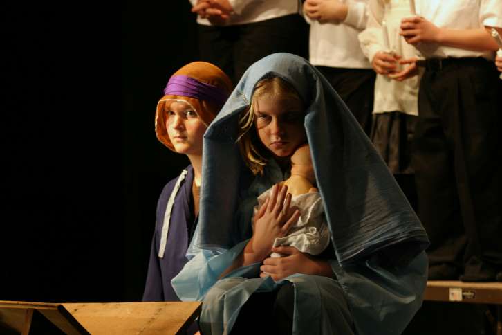 Guideposts: Two children portray Mary and Joseph in a church Christmas pageant
